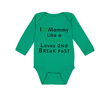 Long Sleeve Bodysuit Baby Love Mommy like Hobbit Loves 2 Breakfast Cotton