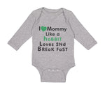 Long Sleeve Bodysuit Baby Love Mommy like Hobbit Loves 2 Breakfast Cotton