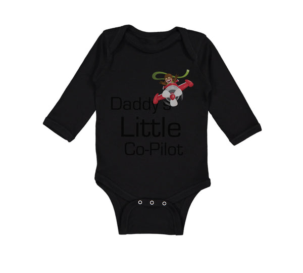 Long Sleeve Bodysuit Baby Daddy's Little Co Pilot Plane Flying Dad Father's Day - Cute Rascals