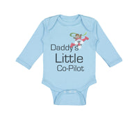 Long Sleeve Bodysuit Baby Daddy's Little Co Pilot Plane Flying Dad Father's Day - Cute Rascals