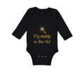 Long Sleeve Bodysuit Baby My Daddy Is The Dj Dad Father's Day Funny Cotton