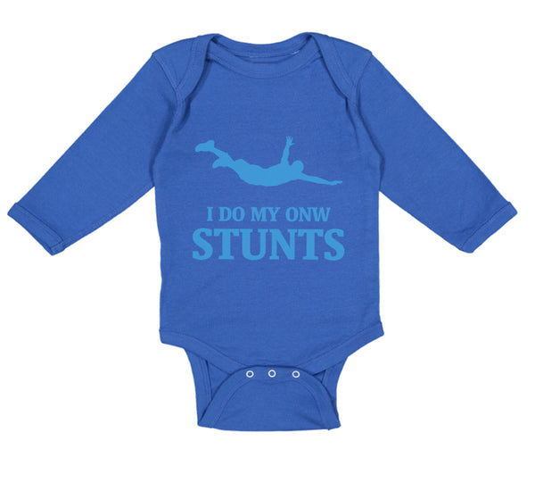 Long Sleeve Bodysuit Baby I Do My Own Stunts Style A Funny Humor Cotton - Cute Rascals