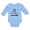 Long Sleeve Bodysuit Baby An American National Flag with Word Baby Deputy Cotton