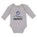 Long Sleeve Bodysuit Baby An American National Flag with Word Baby Deputy Cotton