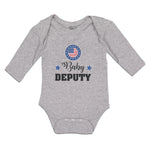 Long Sleeve Bodysuit Baby An American National Flag with Word Baby Deputy Cotton - Cute Rascals