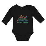 Long Sleeve Bodysuit Baby Grow Up, Wanna Security Guard like My Mommy Cotton - Cute Rascals