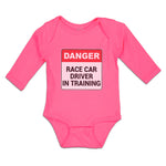 Long Sleeve Bodysuit Baby Danger Race Driver in Tarining Boy & Girl Clothes - Cute Rascals