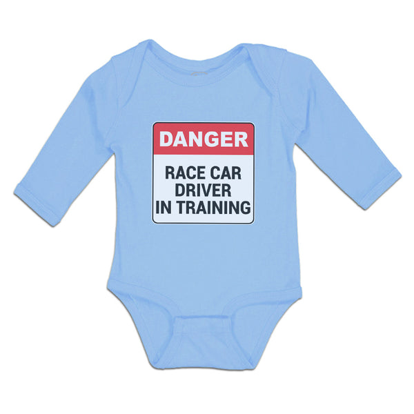 Long Sleeve Bodysuit Baby Danger Race Driver in Tarining Boy & Girl Clothes - Cute Rascals