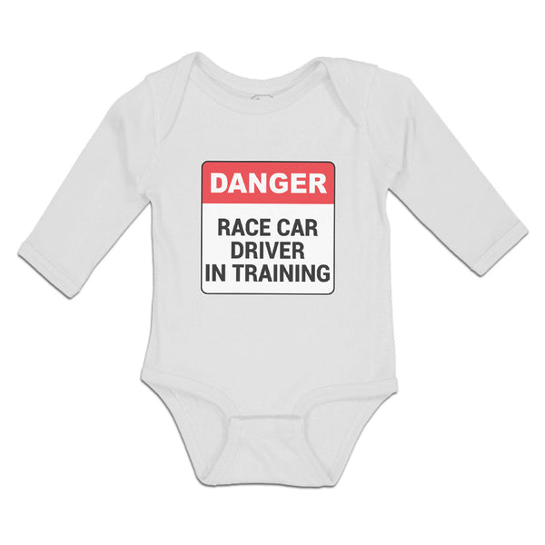 Long Sleeve Bodysuit Baby Danger Race Driver in Tarining Boy & Girl Clothes - Cute Rascals