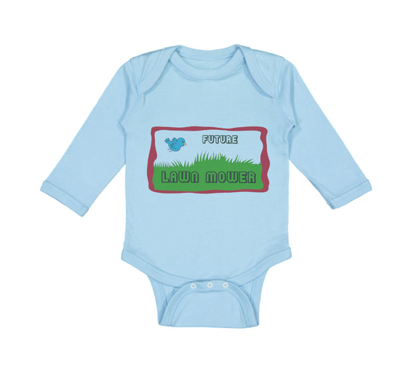 Long Sleeve Bodysuit Baby Future Lawn Mower Picture of A Blue Bird Cotton - Cute Rascals