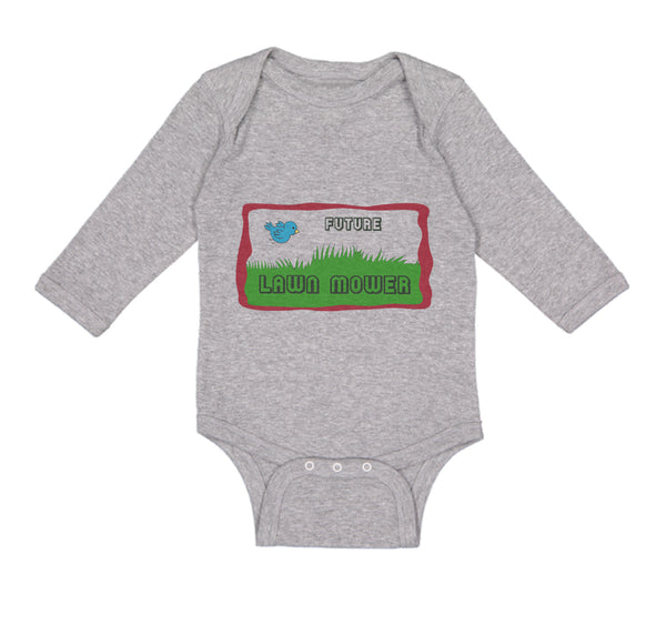 Long Sleeve Bodysuit Baby Future Lawn Mower Picture of A Blue Bird Cotton - Cute Rascals