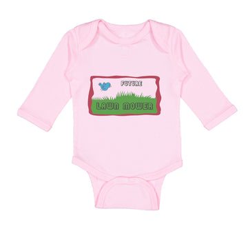 Long Sleeve Bodysuit Baby Future Lawn Mower Picture of A Blue Bird Cotton