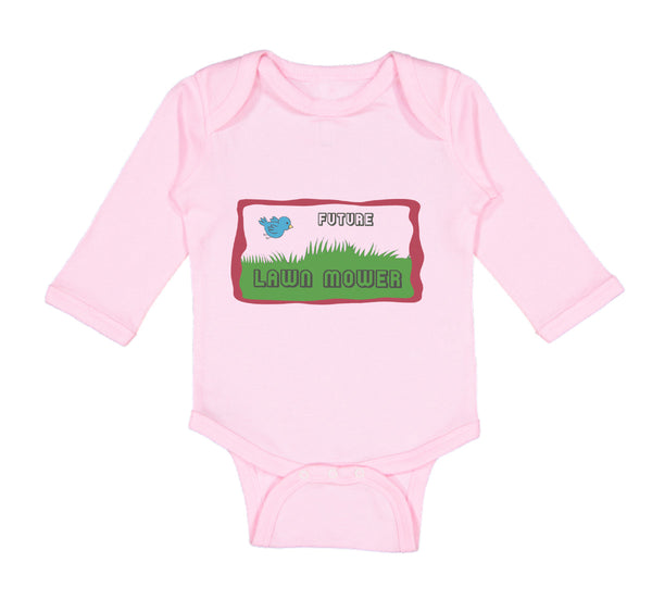 Long Sleeve Bodysuit Baby Future Lawn Mower Picture of A Blue Bird Cotton - Cute Rascals