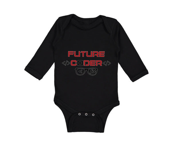 Long Sleeve Bodysuit Baby Future Coder Geek Coding Boy & Girl Clothes Cotton - Cute Rascals