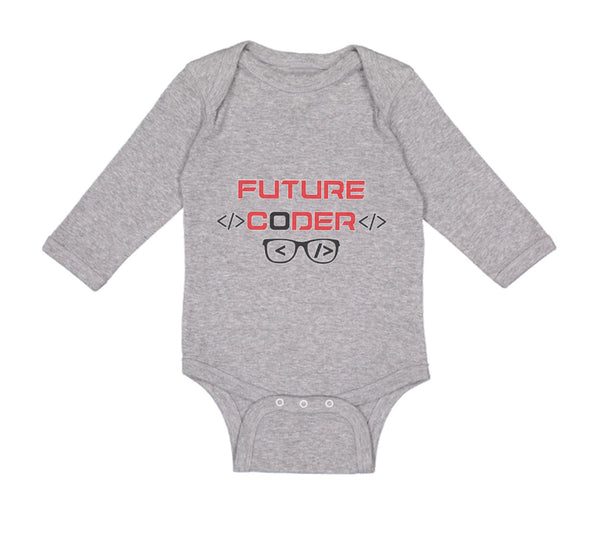 Long Sleeve Bodysuit Baby Future Coder Geek Coding Boy & Girl Clothes Cotton - Cute Rascals