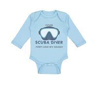 Long Sleeve Bodysuit Baby Future Scuba Diver Just like My Daddy Cotton - Cute Rascals