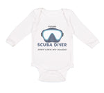 Long Sleeve Bodysuit Baby Future Scuba Diver Just like My Daddy Cotton - Cute Rascals