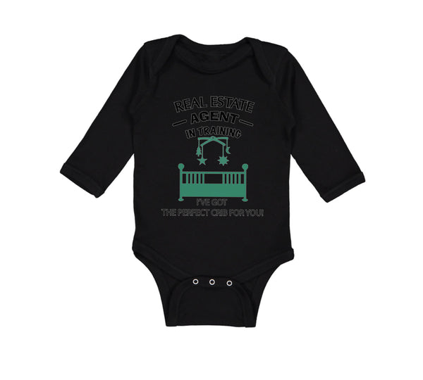 Long Sleeve Bodysuit Baby Real Estate Agent I'Ve Got Perfect Crib Cotton