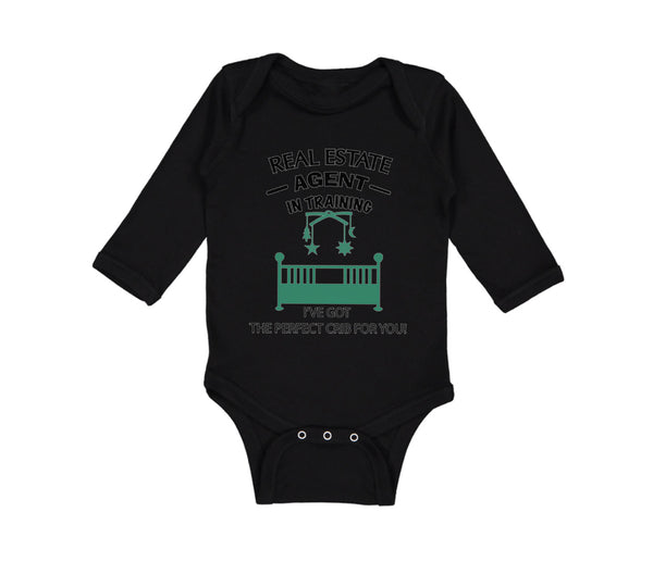 Long Sleeve Bodysuit Baby Real Estate Agent I'Ve Got Perfect Crib Cotton