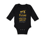 Long Sleeve Bodysuit Baby Future Crane Operator like My Daddy! Style B Cotton - Cute Rascals