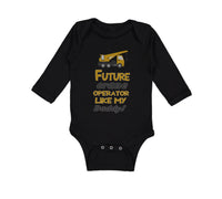 Long Sleeve Bodysuit Baby Future Crane Operator like My Daddy! Style B Cotton - Cute Rascals