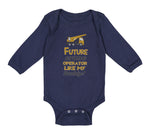 Long Sleeve Bodysuit Baby Future Crane Operator like My Daddy! Style B Cotton - Cute Rascals