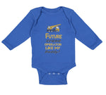 Long Sleeve Bodysuit Baby Future Crane Operator like My Daddy! Style B Cotton - Cute Rascals