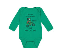 Long Sleeve Bodysuit Baby Future Motocross Rider like My Daddy Cotton - Cute Rascals
