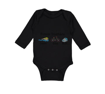 Long Sleeve Bodysuit Baby Future Triathlete Swim Bike Run Boy & Girl Clothes