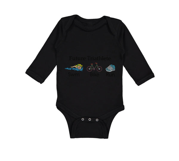 Long Sleeve Bodysuit Baby Future Triathlete Swim Bike Run Boy & Girl Clothes - Cute Rascals