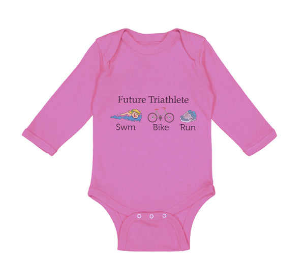 Long Sleeve Bodysuit Baby Future Triathlete Swim Bike Run Boy & Girl Clothes - Cute Rascals