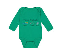 Long Sleeve Bodysuit Baby Future Triathlete Swim Bike Run Boy & Girl Clothes - Cute Rascals