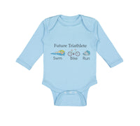 Long Sleeve Bodysuit Baby Future Triathlete Swim Bike Run Boy & Girl Clothes - Cute Rascals