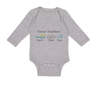 Long Sleeve Bodysuit Baby Future Triathlete Swim Bike Run Boy & Girl Clothes - Cute Rascals