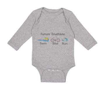 Long Sleeve Bodysuit Baby Future Triathlete Swim Bike Run Boy & Girl Clothes
