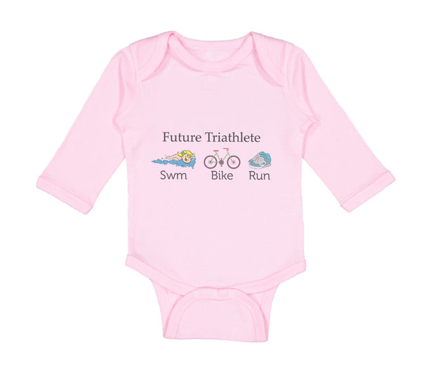 Long Sleeve Bodysuit Baby Future Triathlete Swim Bike Run Boy & Girl Clothes - Cute Rascals