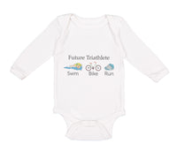 Long Sleeve Bodysuit Baby Future Triathlete Swim Bike Run Boy & Girl Clothes - Cute Rascals