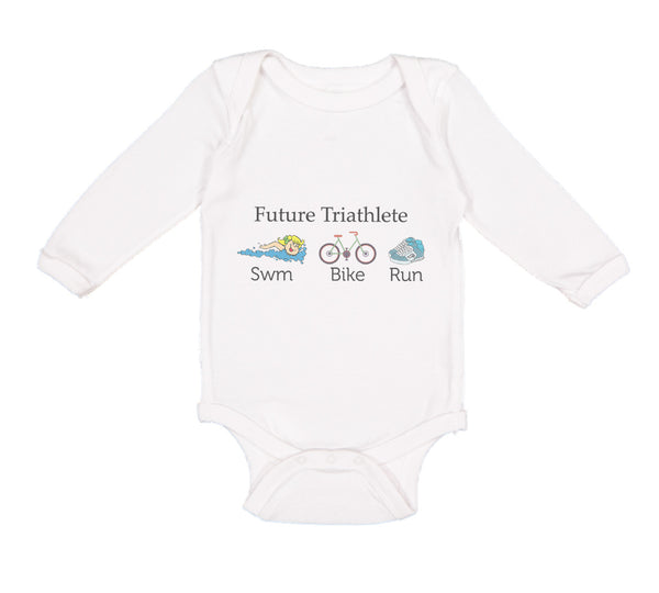 Long Sleeve Bodysuit Baby Future Triathlete Swim Bike Run Boy & Girl Clothes - Cute Rascals