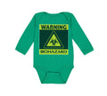 Long Sleeve Bodysuit Baby Warning Biohazard Funny Nerd Geek Boy & Girl Clothes