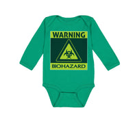 Long Sleeve Bodysuit Baby Warning Biohazard Funny Nerd Geek Boy & Girl Clothes