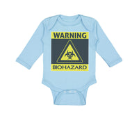 Long Sleeve Bodysuit Baby Warning Biohazard Funny Nerd Geek Boy & Girl Clothes