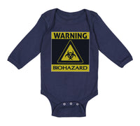 Long Sleeve Bodysuit Baby Warning Biohazard Funny Nerd Geek Boy & Girl Clothes