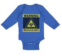 Long Sleeve Bodysuit Baby Warning Biohazard Funny Nerd Geek Boy & Girl Clothes