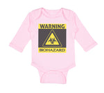 Long Sleeve Bodysuit Baby Warning Biohazard Funny Nerd Geek Boy & Girl Clothes