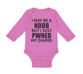 Long Sleeve Bodysuit Baby I Noob Just Pwned My Diaper Funny Nerd Geek Cotton