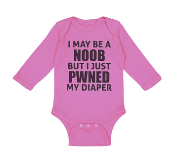 Long Sleeve Bodysuit Baby I Noob Just Pwned My Diaper Funny Nerd Geek Cotton