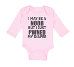 Long Sleeve Bodysuit Baby I Noob Just Pwned My Diaper Funny Nerd Geek Cotton