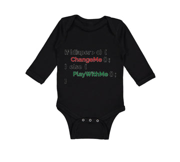 Long Sleeve Bodysuit Baby Diaper 0 Me Else Geek Funny Nerd Boy & Girl Clothes