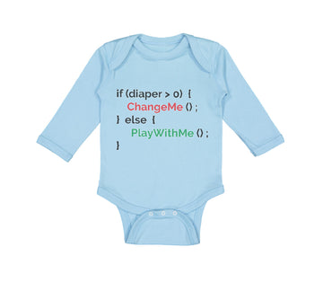 Long Sleeve Bodysuit Baby Diaper 0 Me Else Geek Funny Nerd Boy & Girl Clothes