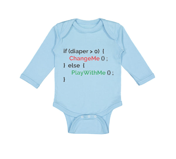 Long Sleeve Bodysuit Baby Diaper 0 Me Else Geek Funny Nerd Boy & Girl Clothes - Cute Rascals